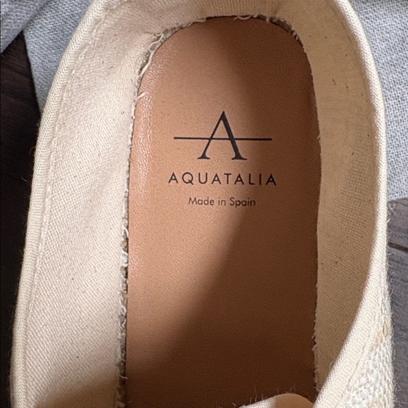 NEW Aquatalia Flyn Multi Tone Beige Canvas Espadrille Sneakers Sleep Bag s11/41 - Picture 8 of 11